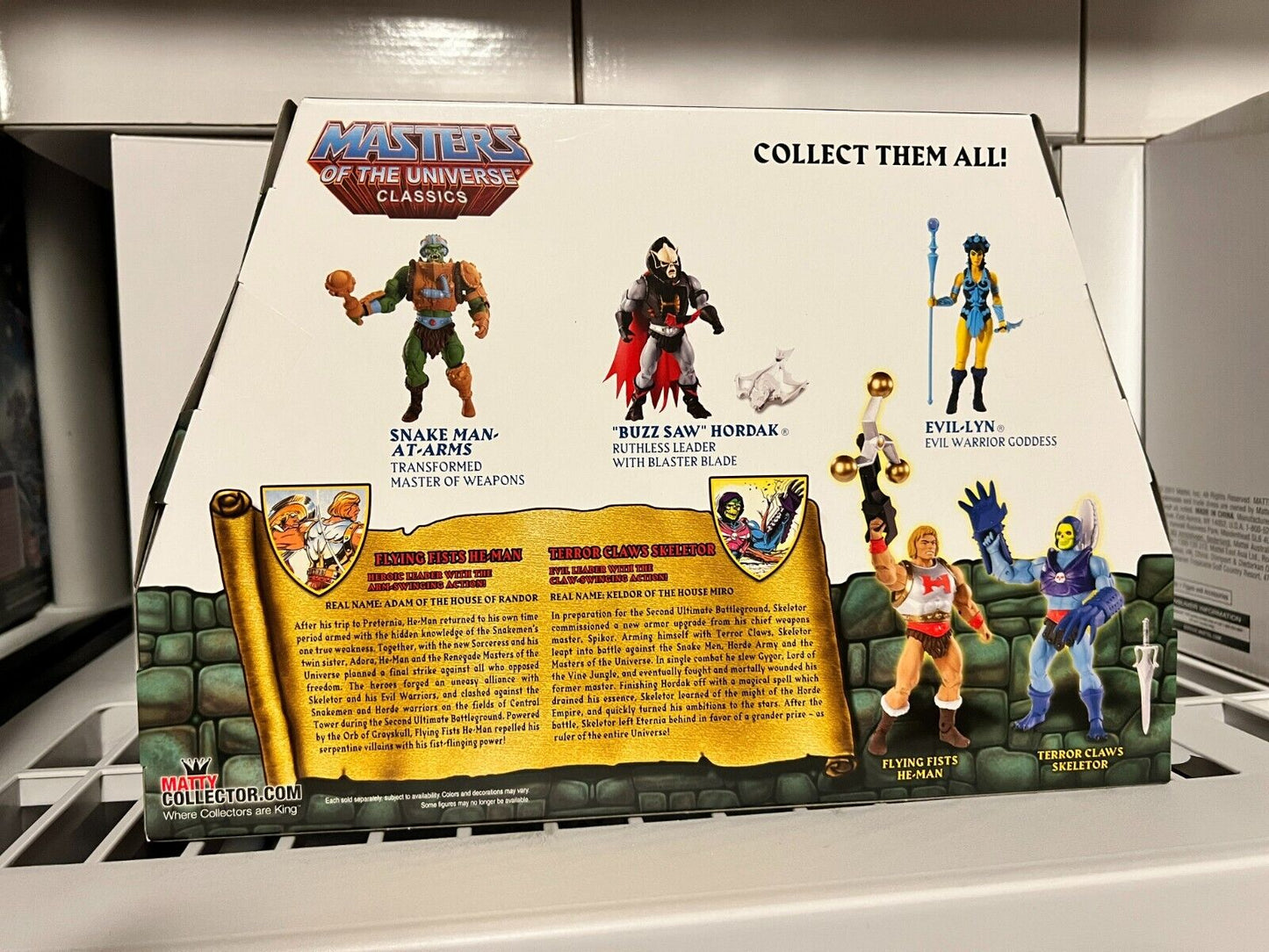 Mattel MOTU Classics Terror Claws Skeletor Flying Fists He-Man with mailer box
