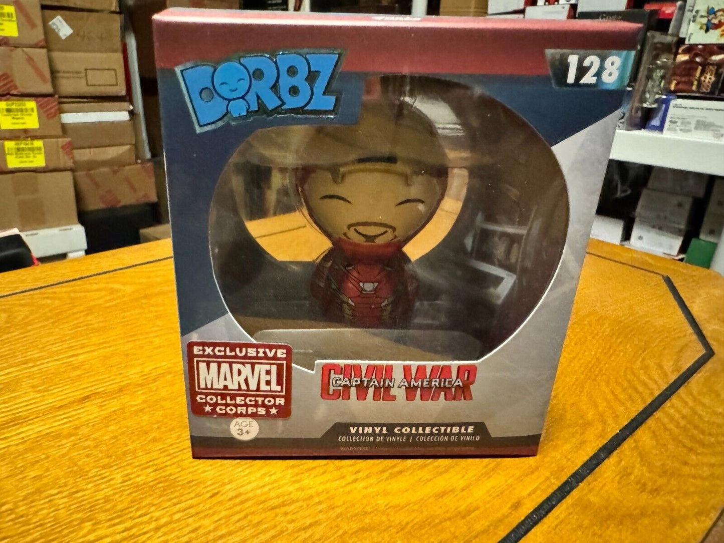 Funko Dorbz Marvel Collector Corps Exclusive Civil War Iron Man Unmasked #128