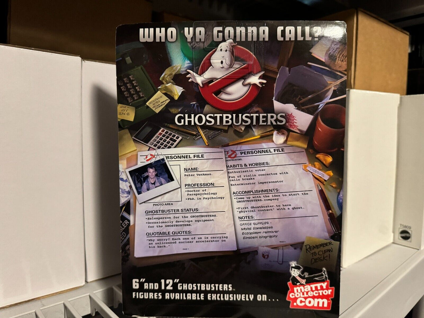 Mattel Ghostbusters Peter Venkman with mailer box