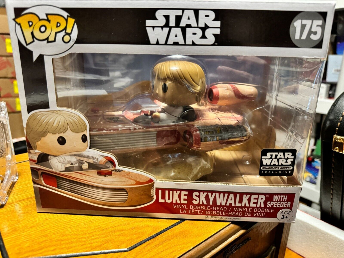 Funko Pop Star Wars Luke Skywalker With Speeder #175 Smugglers Bounty Exclusive