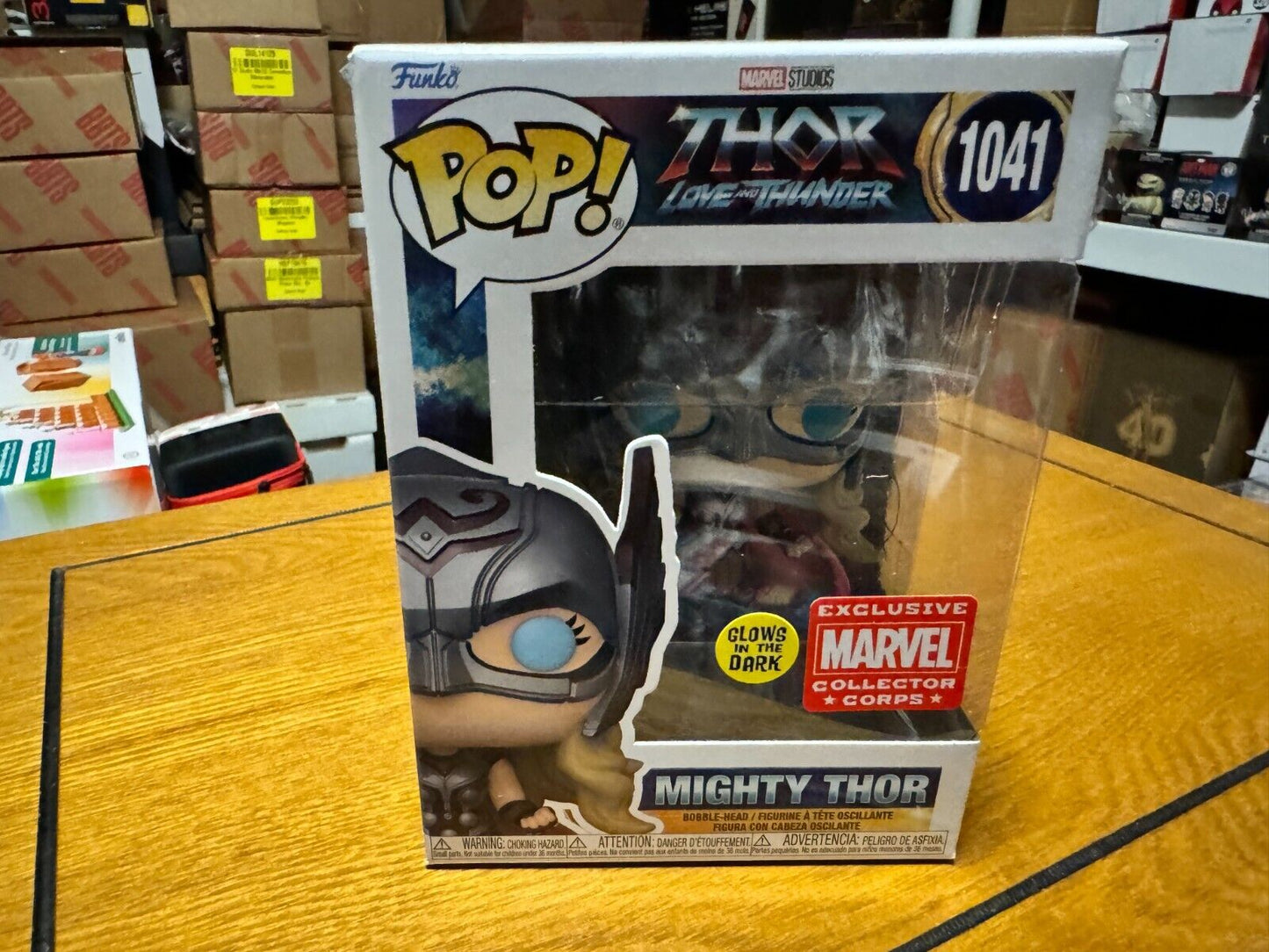 Funko Pop Mighty Thor 1041 Marvel Collector Corps Exclusive Vinyl Figure Glows