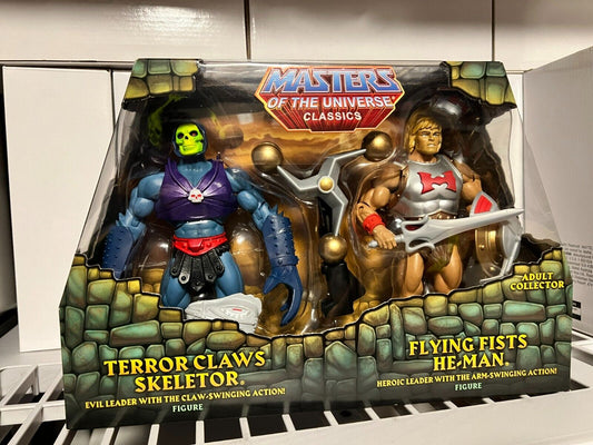 Mattel MOTU Classics Terror Claws Skeletor Flying Fists He-Man with mailer box