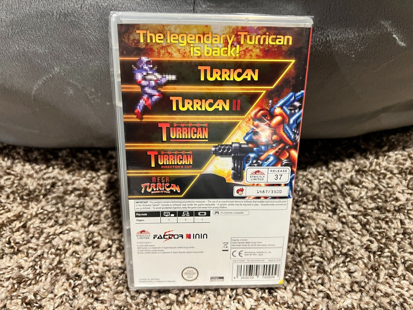 TURRICAN ANTHOLOGY VOL. I Volume 1 NINTENDO SWITCH Game Strictly Limited #/3500